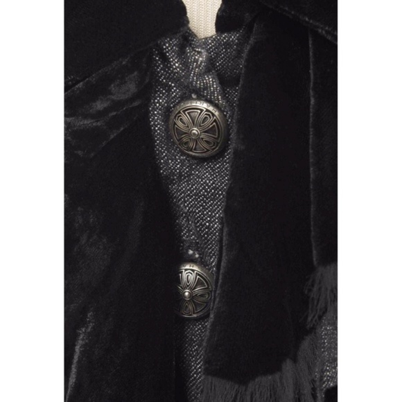 Habitual Jean Jacket Velvet Ruffles Denim Blazer - Picture 4 of 8